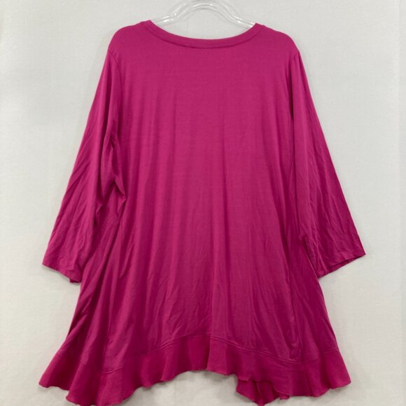 LOGO Lori Goldstein size 2X Pink Magenta Soft Stretch Flowy Tunic Feminine - Picture 8 of 9